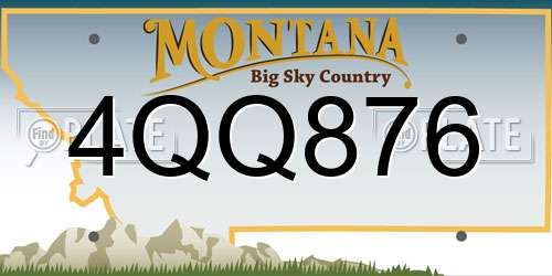 4QQ876 Montana License Plate
