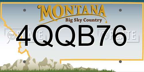 4QQB76 Montana License Plate