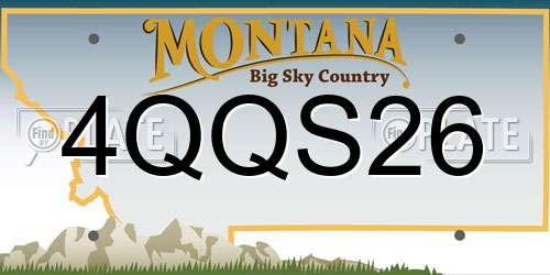 4QQS26 Montana License Plate