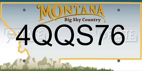 4QQS76 Montana License Plate