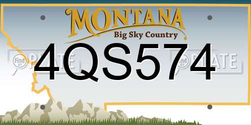 4QS574 Montana License Plate