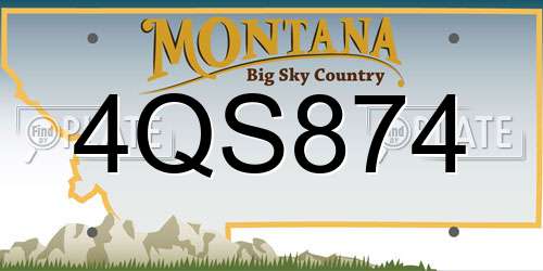4QS874 Montana License Plate