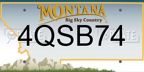 4QSB74 Montana License Plate