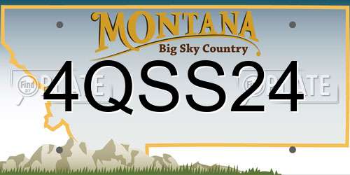 4QSS24 Montana License Plate