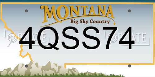 4QSS74 Montana License Plate