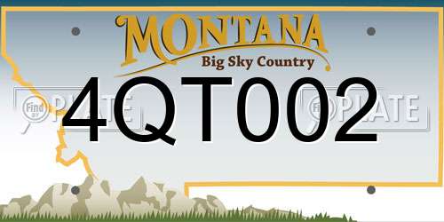4QT002 Montana License Plate