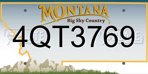 4QT3769 Montana License Plate