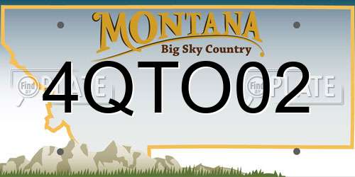 4QTO02 Montana License Plate