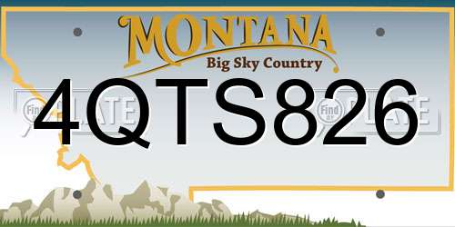 4QTS826 Montana License Plate
