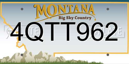 4QTT962 Montana License Plate