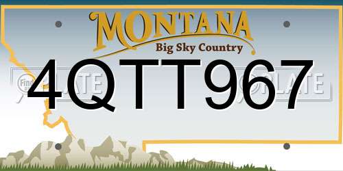 4QTT967 Montana License Plate