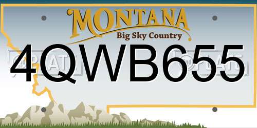 4QWB655 Montana License Plate