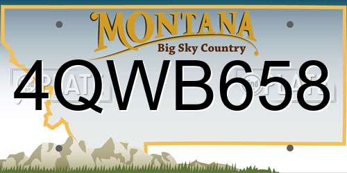 4QWB658 Montana License Plate