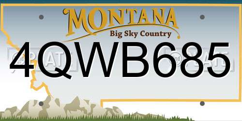 4QWB685 Montana License Plate