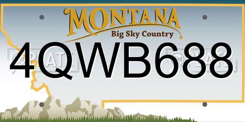 4QWB688 Montana License Plate
