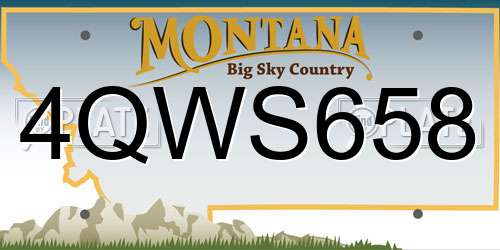 4QWS658 Montana License Plate