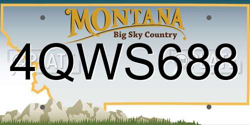 4QWS688 Montana License Plate