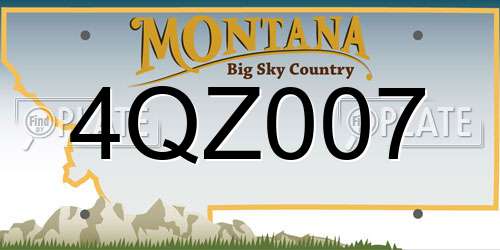 4QZ007 Montana License Plate