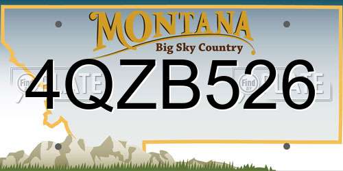 4QZB526 Montana License Plate
