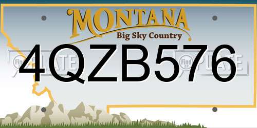 4QZB576 Montana License Plate