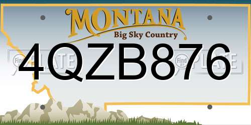 4QZB876 Montana License Plate
