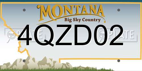 4QZD02 Montana License Plate