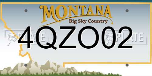 4QZO02 Montana License Plate
