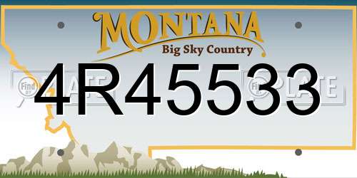 4R45533 Montana License Plate