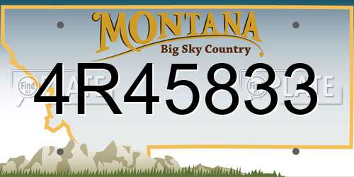 4R45833 Montana License Plate