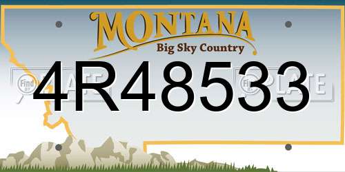 4R48533 Montana License Plate