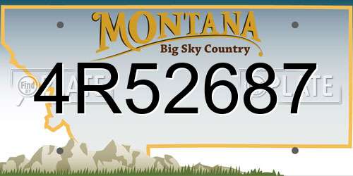 4R52687 Montana License Plate