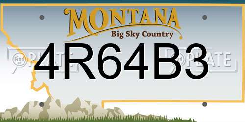 4R64B3 Montana License Plate