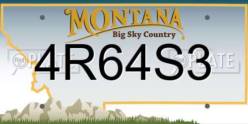 4R64S3 Montana License Plate
