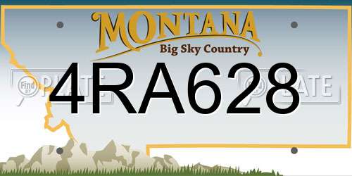 4RA628 Montana License Plate