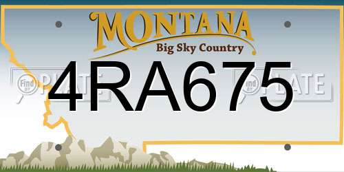 4RA675 Montana License Plate