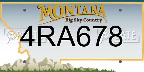 4RA678 Montana License Plate