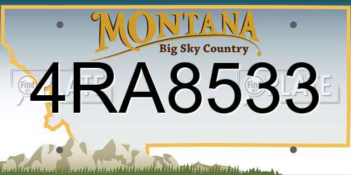 4RA8533 Montana License Plate