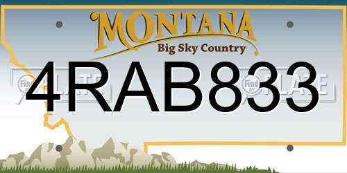 4RAB833 Montana License Plate