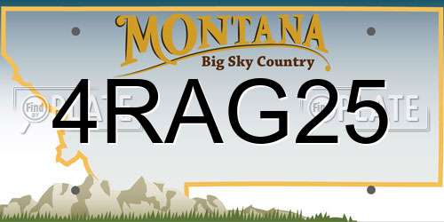 4RAG25 Montana License Plate