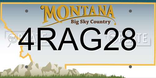 4RAG28 Montana License Plate