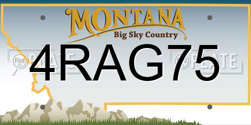 4RAG75 Montana License Plate