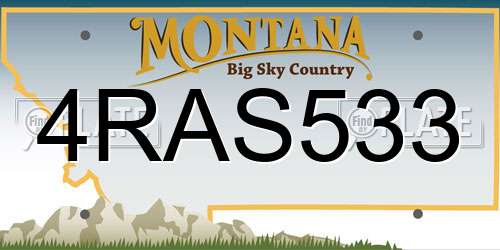 4RAS533 Montana License Plate