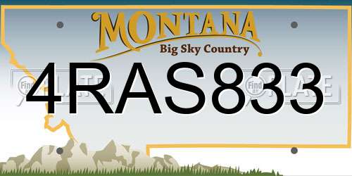 4RAS833 Montana License Plate