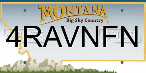 4RAVNFN Montana License Plate