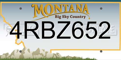 4RBZ652 Montana License Plate