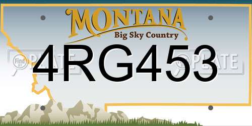 4RG453 Montana License Plate