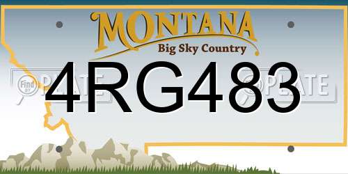 4RG483 Montana License Plate