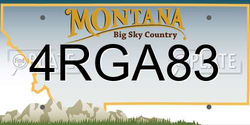 4RGA83 Montana License Plate