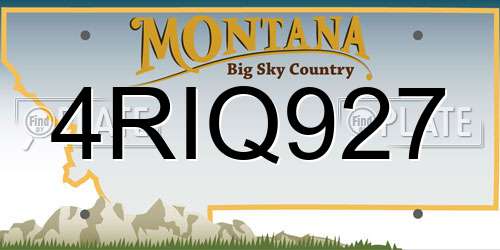 4RIQ927 Montana License Plate