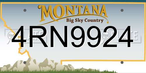 4RN9924 Montana License Plate